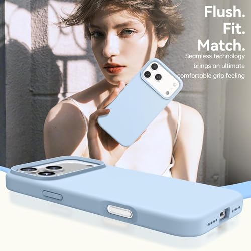 Image of Back Cover Compatible with iPhone 17 Pro Max Case Liquid Silicone Full Protection Shock Proof Back Cover for iPhone 17 Pro Max (Sky Blue)
