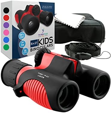 Binoculars for Kids High Resolution 8×21 – Red Compact High Power Kids Binoculars for Bird Watching, Hiking, Hunting, Outdoor Games, Spy and Camping Gear, Learning, Outside Play, Boys, Girls