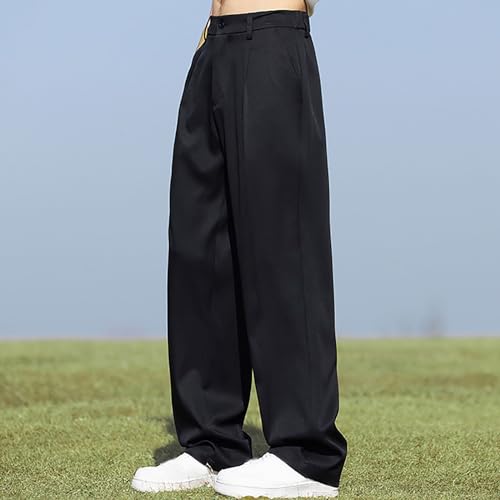 DESKABLY Men's Dress Pants Pleat Front Golf Pants Lightweight Button Zipper Casual Business Work Suit Trousers with Pockets2