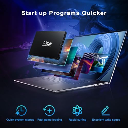 Image of Aiibe 256GB Internal Solid State Drive SATA III SSD 256GB 2.5 inch SSD Drive Internal Up to 550MB /s for Computer Laptop (Black)