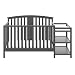 Storkcraft Greyson 4-in-1 Convertible Crib and Changer Gray, Fixed Side Crib, Solid Pine and Wood Product Construction, Converts to Toddler Bed Day Bed or Full Bed (Mattress Not Included)