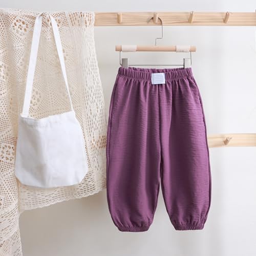 Baby Boys Elastic Cuffed Pants Summer High-Waisted Sport Joggers with Plain Color Boys Slim Fit Comfortable Sweatpants3