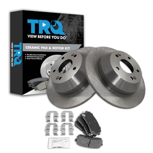 Image of TRQ Rear Brake Pad and Rotor Set Ceramic Compatible with 2015-2020 Kia Sedona