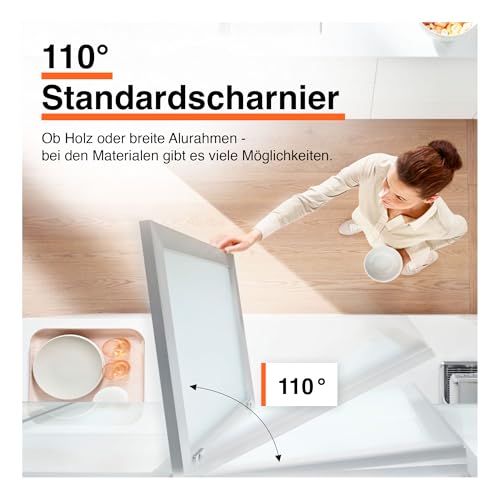 Blum 2 x CLIP top Möbel Scharnier 110°, gerade mit Feder, Eckanschlag + BLUM CLIP Exzenter Kreuzmontageplatte, Stahl, Schraubvariante, Distanz 0 mm, Topfband ø=35mm