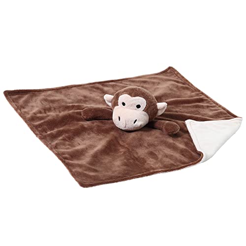 Image of CREVENT Cozy Plush Baby Security Blanket Loveys for Baby Boys with Animal Face, Baby Shower /Birthday Gifts for Newborns Infant Toddler (Brown Monkey)