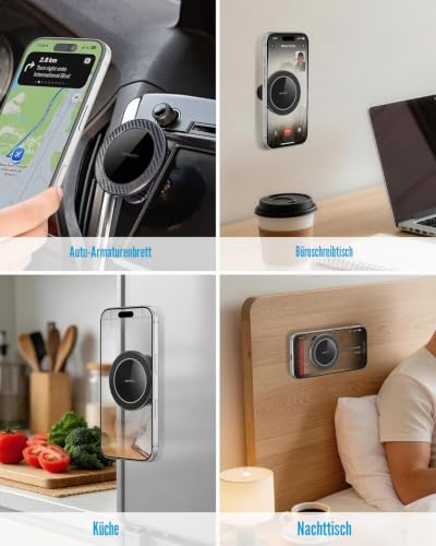 APPS2Car Handyhalterung Auto kompatibel mit MagSafe, Kompakte Magnetische Smartphone Halterung… – Ansicht 2