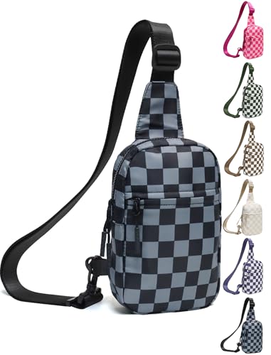 Image of Checkered Sling Bag for Women, Spacious Checkered Crossbody Bag Shoulder Bag Purse with Adjustable Strap, Travel