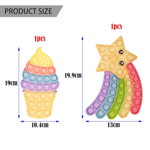 BDSHUNBF 2PCS Pop It Bubble Fidget Spielzeug, Silikon Antistress Toy für Stressabbau, Kinder und Erwachsene