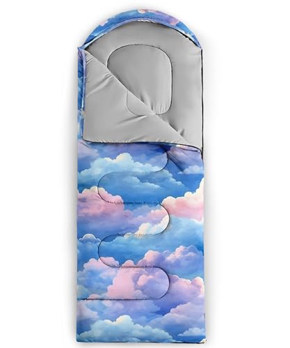 Image of QOOMO Axolotl Cute Camping Sleeping Bags,3 Season Warm & Cool Weather,Lightweight,Waterproof Sleeping Bags for Adults & Kids,Traveling,and Outdoors