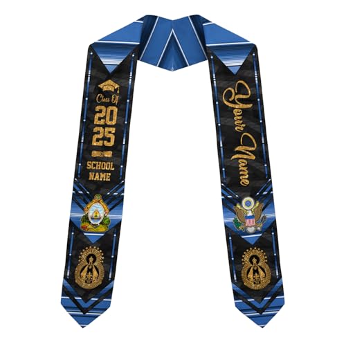 MonkeyVan Personalized Honduran Graduation Stole 2025,Custom Honduras Flag Sash,Honduras Graduation Stole for Class of 2025 S353