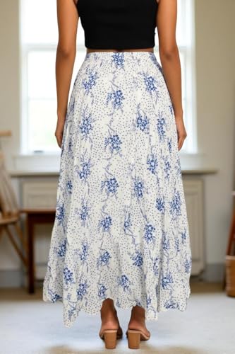 Image of Premium Long Skirt | Stylish Long Crushed Cotton & Unique Prints | Floor Length Skirt for Women | Elastic Waist Premium Maxi Skirt - Comfortable Casual Wear