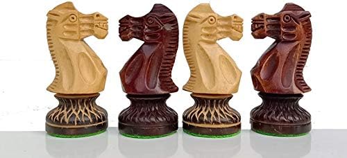 Miniatura 6 de The Parker Burnt Series - Juego de piezas de ajedrez Staunton de lujo - Ajedrez tallado a mano - Rey quemado y pintado 3.7- El mejor regalo - Taj