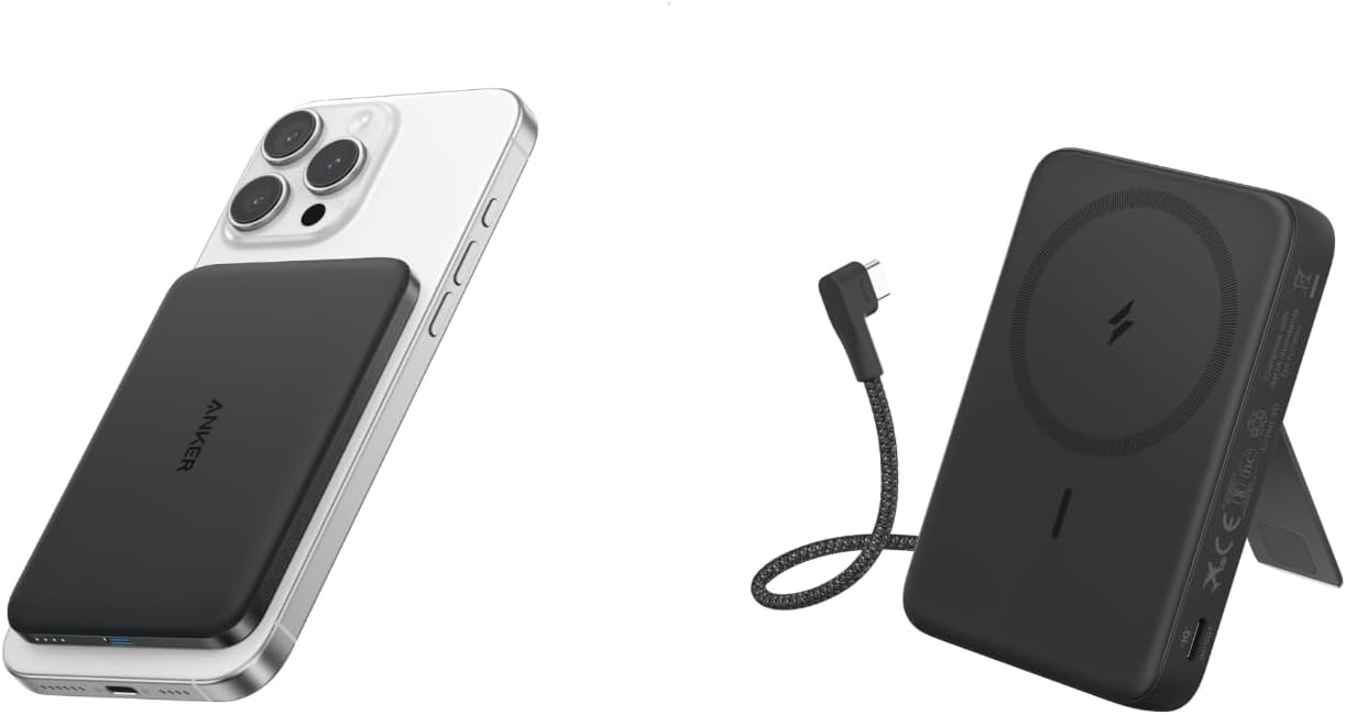 Anker Nano Power Bank, Ultra-Slim 5,000mAh Magnetic Battery Pack, Qi2 Certified 15W Max Ultra-Fast MagSafe-Compatible Portable Charger, Ergonomic Design, for iPhone 16/15/14/13/12 Series