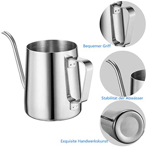 DELERKE Koffieketel 304 roestvrij staal, koffiepot theepot koffieketel met zwanenhals smalle uitloop, handgemaakte… - Image 4