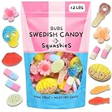 Swedish Candy Mix with UK’s Famous Squashies – 1.2 lbs Bulk Bag of Viral Sweets Including Bubs Swedish Candy – Fun Assortment for Parties, Gifts & Candy Lovers, also includes the original Swedish Fish and Skulls