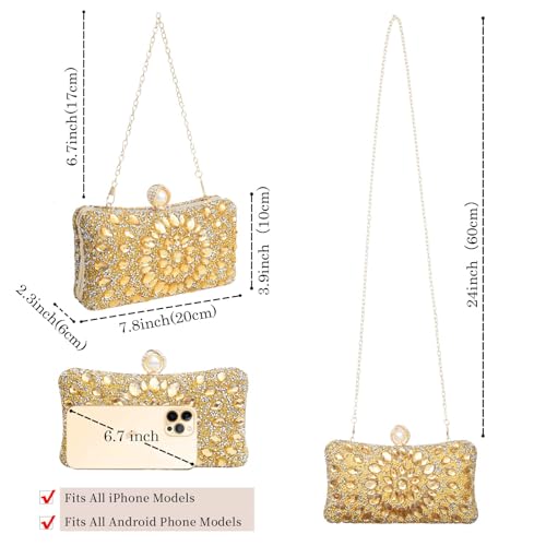 Image of Sparkly Women's Evening Clutch Purses Rhinestone Bag Luxury Handbags For Weddings Formal Prom Party