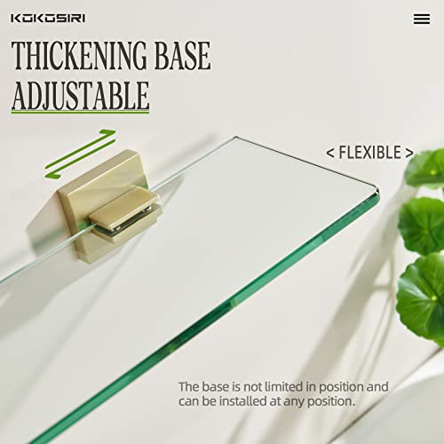 KOKOSIRI-Wall-Shelves-Floating-Bathroom-Glass-Shelf-Kitchen-Storage-12-x-56-Tempered-Glass-Wall-Mounted-Brushed-Gold-Stainless-Steel-B1106BG-L12 KOKOSIRI Wall Shelves Floating Bathroom Glass Shelf Kitchen Storage 12 x 56 Tempered Glass Wall Mounted Brushed Gold Stainless Steel B1106BG L12