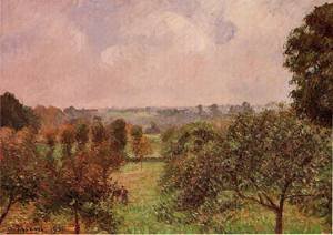 Peinture à l'huile After The Rain Autumn Eragnyu Pissarro pour sublimer un salon lumineux