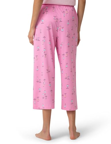 Image of HUE Women's Summer Vacation Pajama Separates, Soft, Whimsical Print Pjs with Tropical Beach Themes, Flip Flops, Cocktails