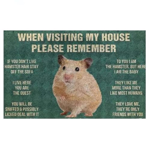 ���փ}�b�g �n���X�^�[�̉����Ɖ��O���o���Ă����Ă������� 50×80cm doormat Please Remember Hamster Indoor and Outdoor