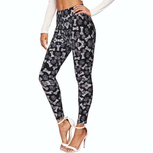 Pantalon de yoga pour femme legging sport imprimé empreintes de chien