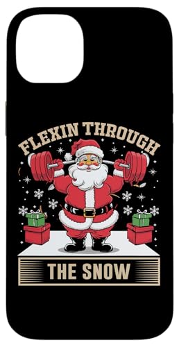 Flexin Through The Snow フェスティブ サンタ リフティング スマホケース iPhone 14 Plus 用