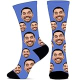 Dreamdecor Custom Funny Socks with Photo Novelty Face Crew Socks Personalized Funny Gifts for Men Women Kids