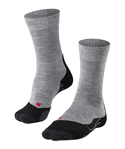 FALKE TK2 Explore Calcetines De Senderismo Mujer Lana De Merino Negro Gris Más Colores Accesorios De Montaña En Trekking O Camping Para Calzado sin patrón y reforzado 1 Par Cover