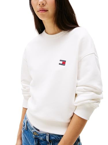 Tommy Jeans Women's Medium Weight Pullover Crewneck with Embroidered Flag Logo2