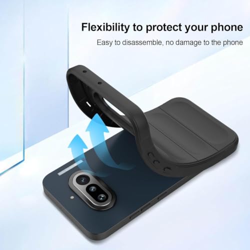 Image of ShieldTech AirGuard Series Back Cover Case for Nothing Phone 4a | Microfiber Lining | Airbag Cushion Drop Protection | Shockproof Silicone Cover Case | Anti Slip Grip - Black for Nothing Phone 4a