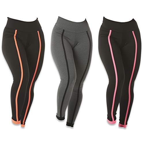 Kit com 3 Leggings Kaya (Preto+Cinza, G)