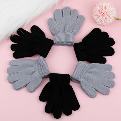 Image of ONESING 6 Pair Baby Gloves Toddler Gloves Toddler Winter Gloves Kids Gloves Winter Stretchy Knit Gloves for Kids Boys Girls