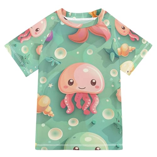 Sea Animal Cute Girls Bathing Suit UV Protection Activewear Swimwear Beach Tops 3T