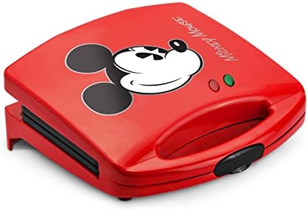 Disney Mickey Mouse Sandwich Maker - Dual Sandwich Maker - Disney Kitchen Appliances - Features Non-Stick Cooking Plates - Panini Machine - Imprints Mickey Mouse Image