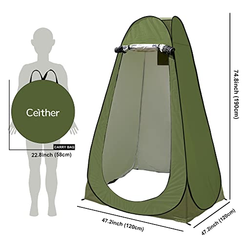 Ceither Privacy Shower Tent, Pop up Portable Camping Tent, Outdoor Toilet Changing Dressing Room, Instant Privacy Shelter for Picnic Waterproof Bathroom