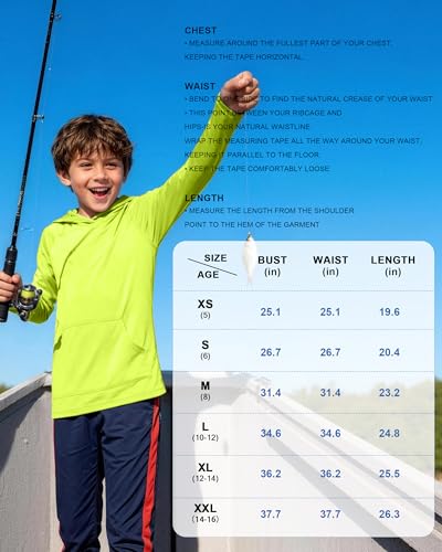Image of Boys Rash Guard Hoodie UPF 50+ Long Sleeve Sun Protection Swim Shirt