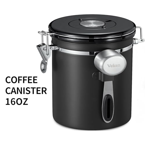 Veken Coffee Canister in Matte Black