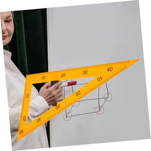 Regla triangular magnética amarilla de 40 cm con asa extraíble para geometría 5