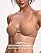 Deyllo Women's Front Closure Sexy See-Through Underwire Bra Sheer Unlined Racerback Bra for Everyday(Milky Coffee,44B)