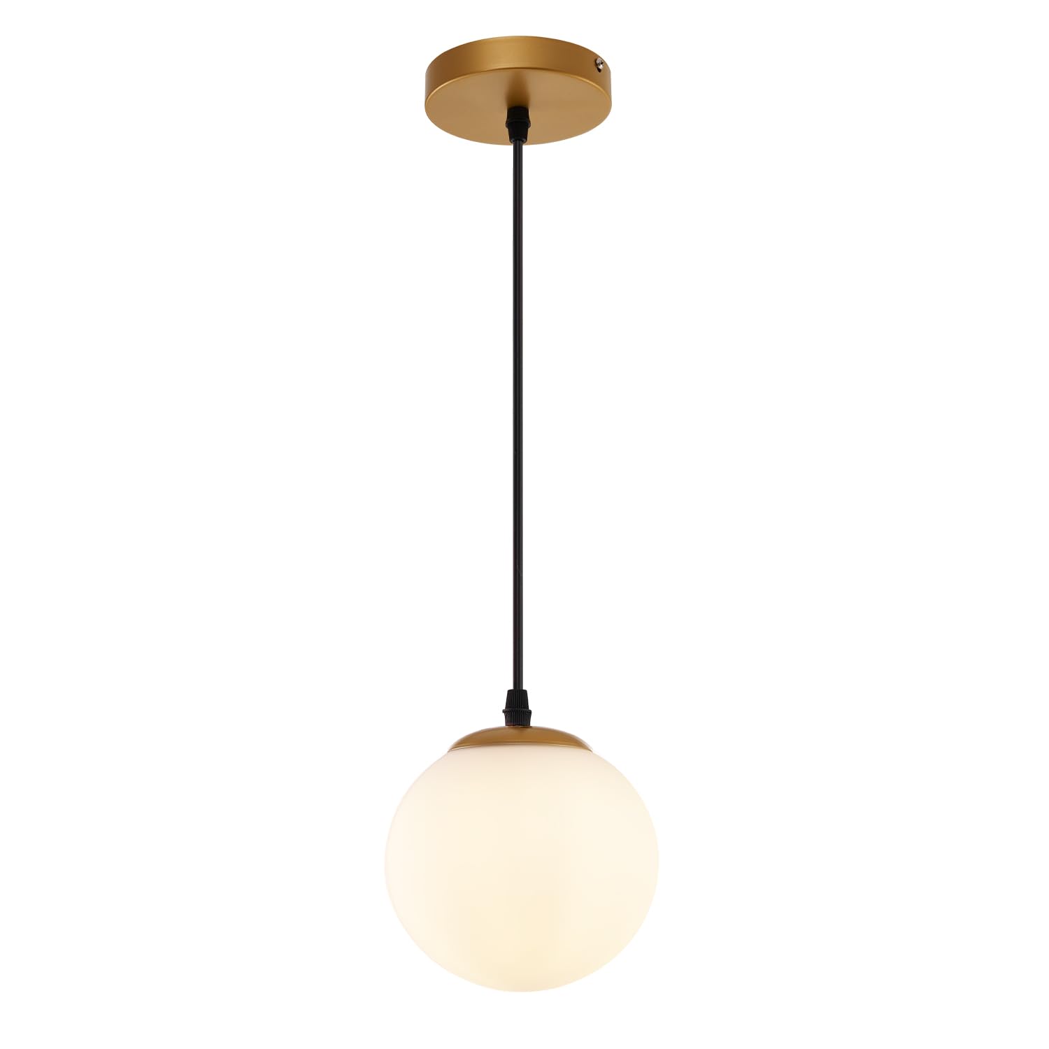(similar)Glass Pendant Light,Mid Century Modern Light Fixture,Hanging Lights for Kitchen Island,Bathroom, Bedroom,Hallway Foyer (Bright Gold, 8 in)