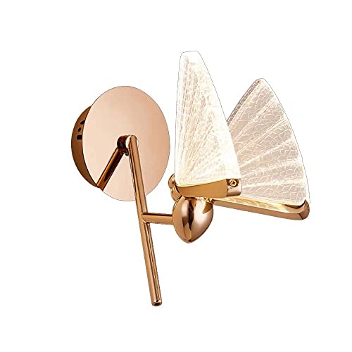 Lámpara de pared de mariposa creativa de cristal para fondo de sala de estar y pasillos