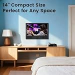 Othoig 14 Petits malins de pouce TV HD 720P LED, Écran plat compact intelligent TV avec haut-parleurs intégrés, numérique ATSC Tuner,HDMI/USB/AV Entrées,Petite télévision intelligente pour la cuisine,Chambre,RV,Camping