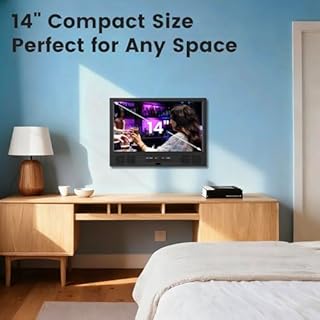 ZOSHING 14 Inch Smart TV,Small Television with HDMI Input,Built-in Digital Tuner/USB-Supports Wall-Mounted-for Bedroom,Kitchen,RV - Includes Remote Control(Black) (14INCH)