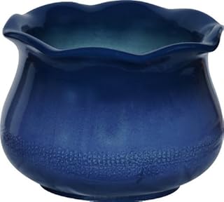 K & K Macetero Niebla Horn II 43 x 30 cm de color: azul, vetado de frostbeständiger Loza De Cerámica
