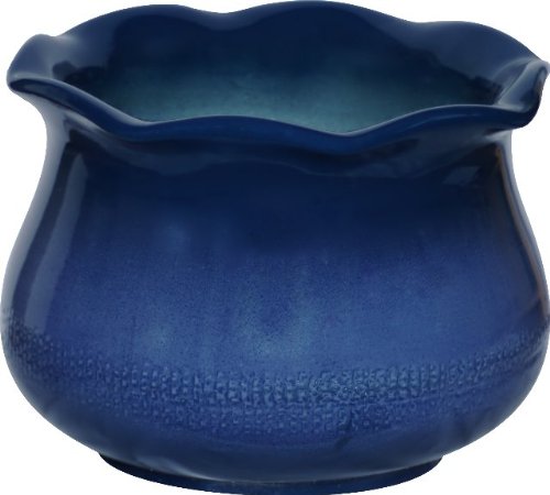K&K Pflanzkübel Nebelhorn II 43x30 cm Farbe: blau-geflammt aus frostbeständiger Steinzeug-Keramik