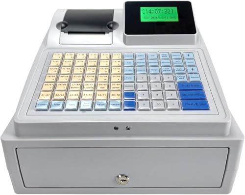 Electronic Cash Register, Cash Till,81 Keys Cash Register Till for Small Business, 8 Digital LED Commercial Cash Register with Drawer,for Small Business/Retail/Restaurant