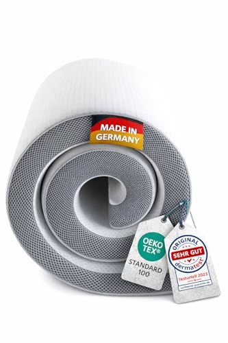 KNERST Topper 90x190cm - 7-Zonen-Komfort - Matratzentopper 90x190 cm - Zwei Härtegrade - Bett Topper 90x190 - Atmungsaktiv & Waschbar - Rutschfest - Ergonomische Unterstützung