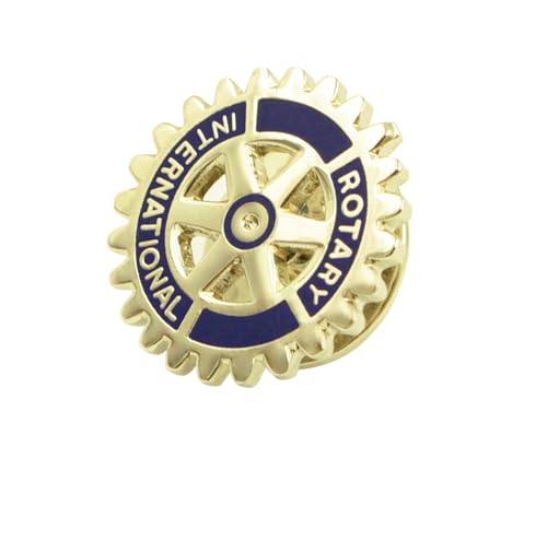 Rotary International Club Enamel Pins, Metal Soft Enamel Emblem Badges Lapel Pin for Badge Jewelry Hats Clothes (Gold)