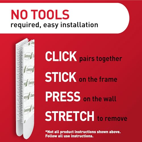 Image of Command Large Picture Hanging Strips, White, 20 Pairs (40 Strips), Holds Up to 15 lb, Damage-Free Frame Hangers, No Tools, Click-Lock Strips for Gallery Walls, Up to 24 x 36 in