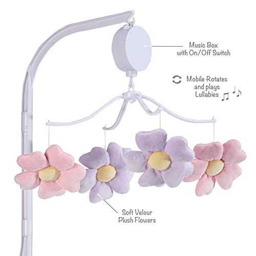 Bedtime Originals Lavender Floral Musical Baby Crib Mobile Soother Toy #TOP3